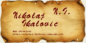 Nikolaj Ikalović vizit kartica